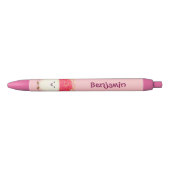 Cute roze rambutan cartoon afbeelding zwarte inkt pen (Voorkant)