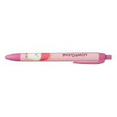 Cute roze rambutan cartoon afbeelding zwarte inkt pen (Bodem)