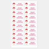 Cute roze rambutan cartoon gepersonaliseerd labels (Vel)