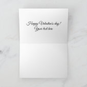 Cute roze red hart douane script Valentijnsdag Kaart (Binnen)