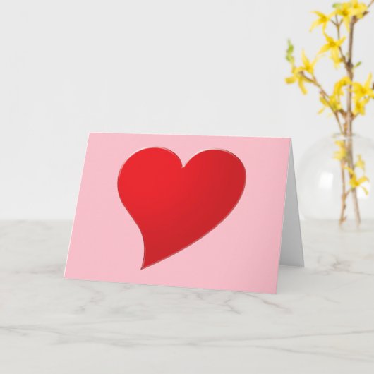 Cute roze red hart douane script Valentijnsdag Kaart (Gele Bloem)