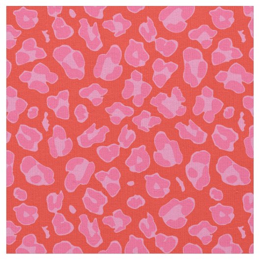 Cute roze & Red Leopard Print Stof (Close Up)