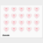 Cute roze regenboog | Baby Girl | Gepersonaliseerd Hart Sticker (Vel)