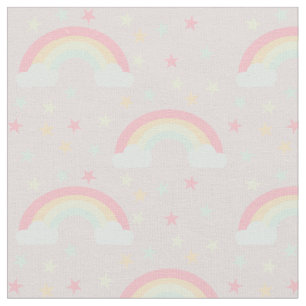 Cute roze regenboog & sterren Cloud Soft Pastel Co Stof