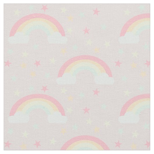 Cute roze regenboog & sterren Cloud Soft Pastel Co Stof (Close Up)