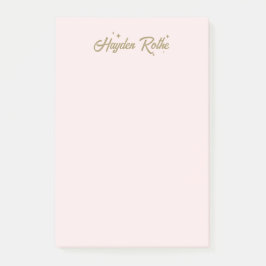 Cute Roze Retro Lettertype en Sterren  Post-it® Notes