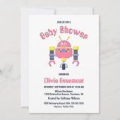 Cute roze Robot Baby shower Kaart (Voorkant)