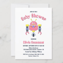 Cute roze Robot Baby shower