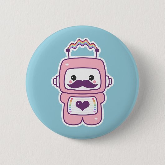 Cute roze Robot in Disguise Ronde Button 5,7 Cm (Voorkant)