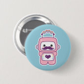 Cute roze Robot in Disguise Ronde Button 5,7 Cm (Voorkant /achterkant)