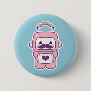Cute roze Robot in Disguise Ronde Button 5,7 Cm