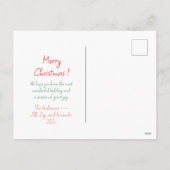 Cute Roze Rode Foto Kerstkaart Feestdagenkaart (Achterkant)