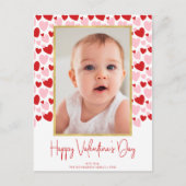 Cute roze Rode Gepropt Hart Valentijnsdag Foto Briefkaart (Voorkant)