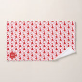 Cute roze rode gespeckeerde hartritme op maat gema bad handdoek (Handdoek)