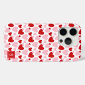 Cute roze rode gespeckeerde hartritme op maat gema Case-Mate iPhone case (Achterkant (horizontaal))