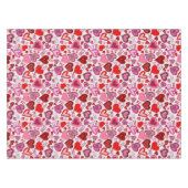 Cute Roze Rode Harten Blush Liefdepatroon Tafelkleed (Voorkant (Horizontaal))