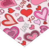 Cute Roze Rode Harten Blush Liefdepatroon Tafelkleed (Gekanteld)