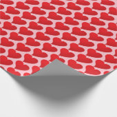 Cute roze rode harten patroon modern Valentijns Cadeaupapier (Hoek)