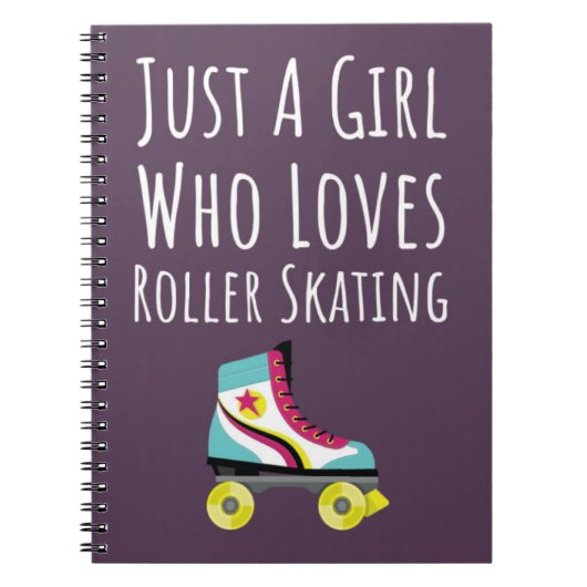 Cute Roze Roller Schaats Cadeaus Voor Meisjes Voor Notitieboek (Voorkant)