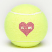 Cute roze Romantic Monogram Initialen Tennisballen (Achterkant)