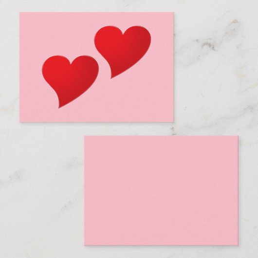 Cute roze roodhardestel minimalistisch modern notitiekaartje (Voorkant / Achterkant)