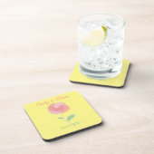 Cute roze roos ontwerp in een moderne stijl bier onderzetter (Rechterzijde)