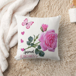 Cute Roze Roos Vlinder Harten Worp Kussen Kind