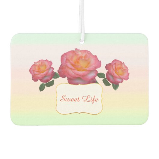 Cute roze Rose Flowers Luchtverfrisser (Voorkant)