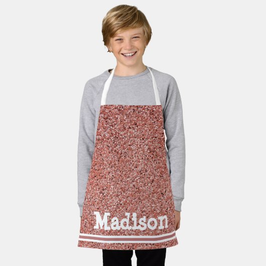 Cute roze Rose Gold Glitter Girls op persoonlijke  Schort (Gedragen)