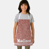 Cute roze Rose Gold Glitter Girls op persoonlijke Schort (Insitu)