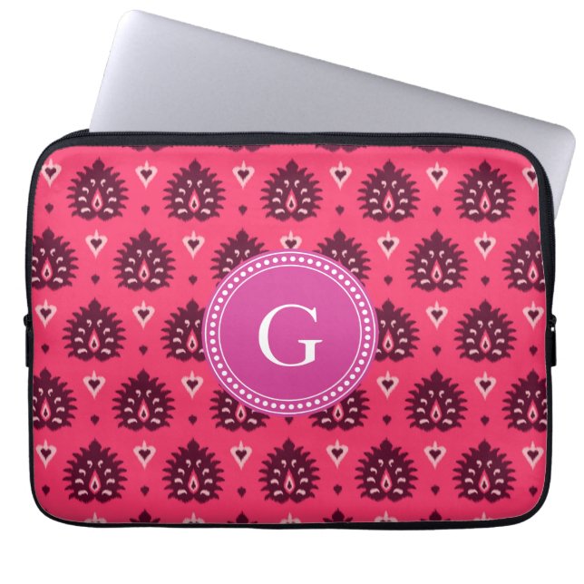 Cute  roze roze gordelstaarttribaal laptop sleeve (Voorkant)