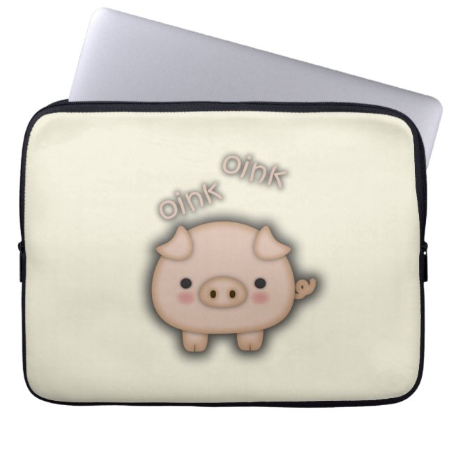 Cute roze Roze Laptop Sleeve (Voorkant)