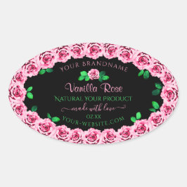Cute roze roze Lijst Elegant Black Product Labels