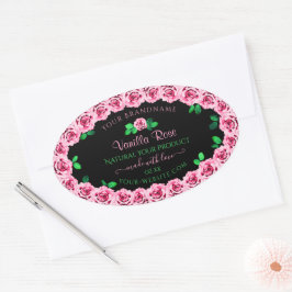 Cute roze roze Lijst Elegant Black Product Labels