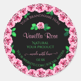 Cute roze roze Lijst Elegant Black Product Labels