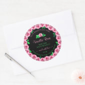Cute roze roze Lijst Elegant Black Product Labels (Envelop)