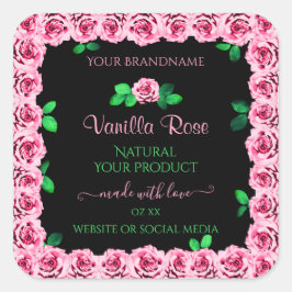 Cute roze roze Lijst Elegant Black Product Labels