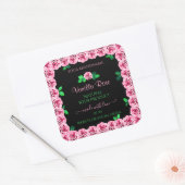 Cute roze roze Lijst Elegant Black Product Labels (Envelop)