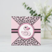 Cute Roze Rubberen Eend Baby Shower Kaart (Staand voorkant)