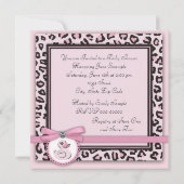 Cute Roze Rubberen Eend Baby Shower Kaart (Achterkant)