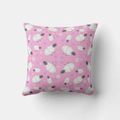 Cute Roze Schaap Patroon Worp Kussen (Achterkant)