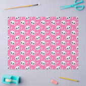 Cute Roze Schedel & Botten Halloween Patroon Tissuepapier (Craft)