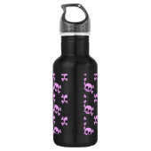 Cute roze schedel en kruisbeenderen waterfles (Achterkant)