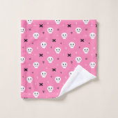 Cute roze schedel Halloween Patroon Bad Handdoek (Wasdoekje)