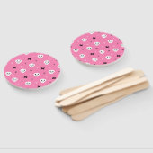 Cute roze schedel Halloween Patroon Handwaaier (Niet-gemonteerd)