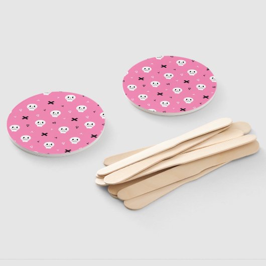 Cute roze schedel Halloween Patroon Handwaaier (Niet-gemonteerd)