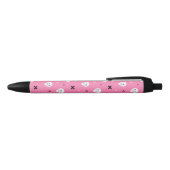 Cute roze schedel Halloween Patroon Zwarte Inkt Pen (Bovenkant)