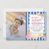 Cute Roze Schelp-viering Zee Schelp Onder Zee Foto Kaart (Voorkant)