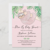 Cute roze schijf op Baby shower Kaart (Voorkant)