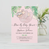 Cute roze schijf op Baby shower Kaart (Staand voorkant)